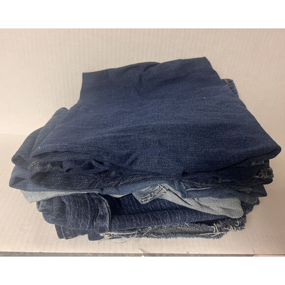 Over 3 lbs Denim Blue Jeans Fabric Leg Pieces for Crafts, Quilting, Sewing - Picture 3 of 5